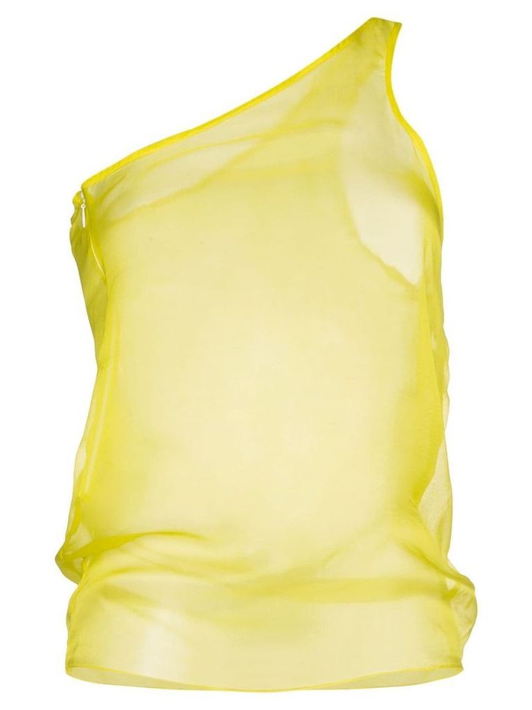 Supriya Lele off-shoulder silk sheer top - Yellow
