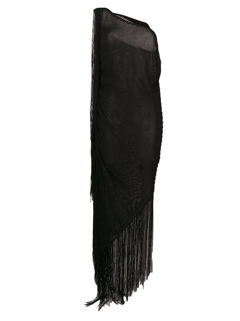 Magda Butrym asymmetric fringed dress - Black