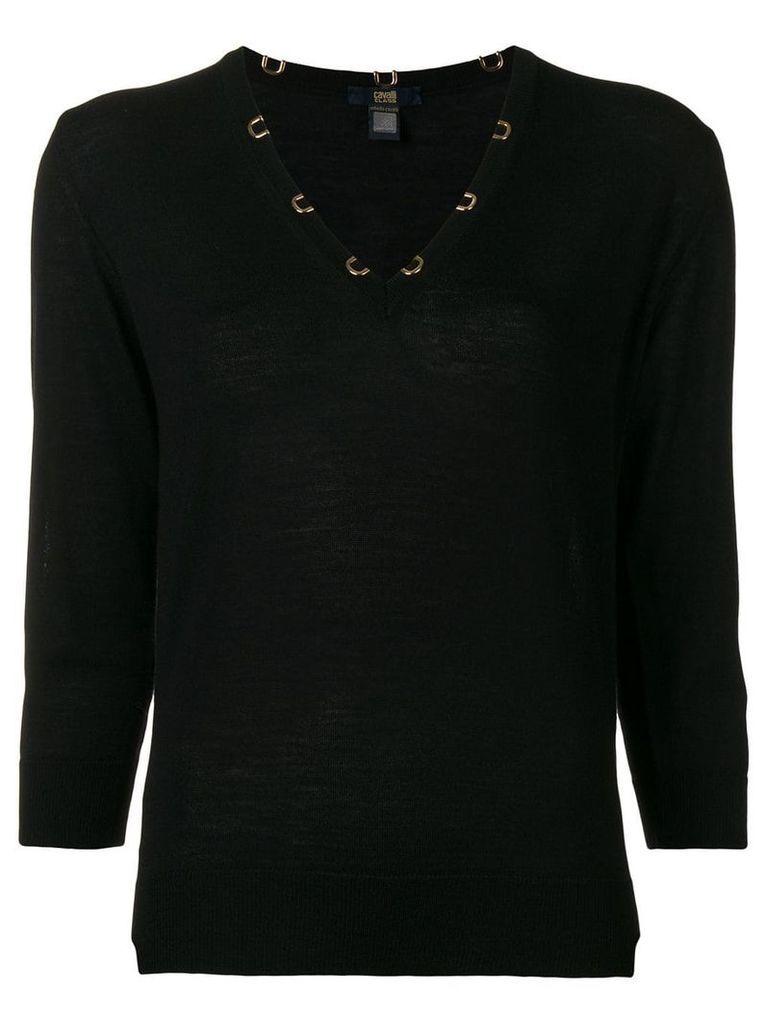 Cavalli Class V-neck sweater - Black