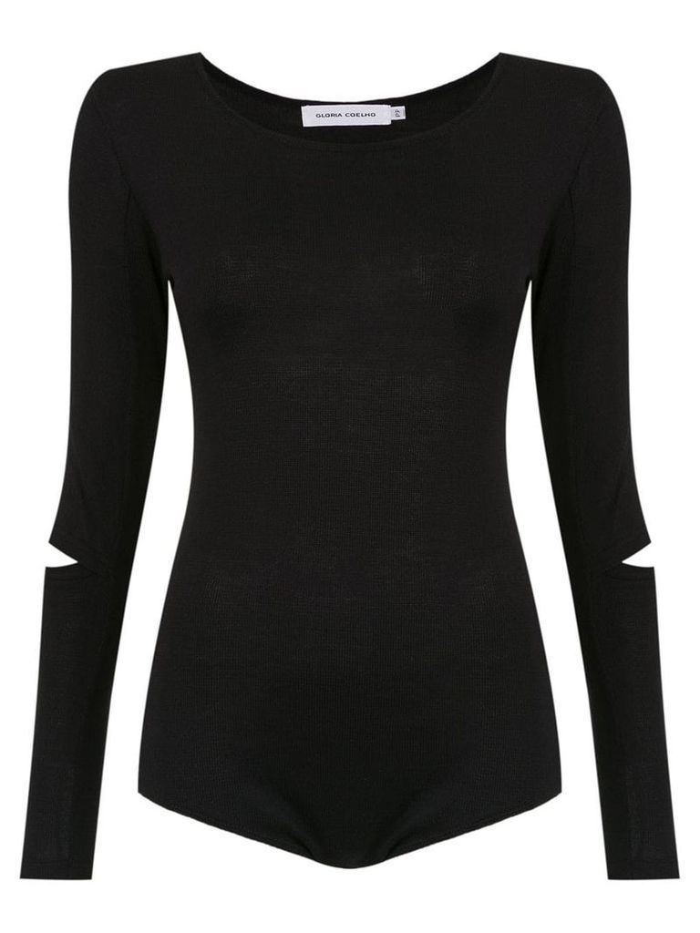 Gloria Coelho long sleeves knit bodysuit - Black