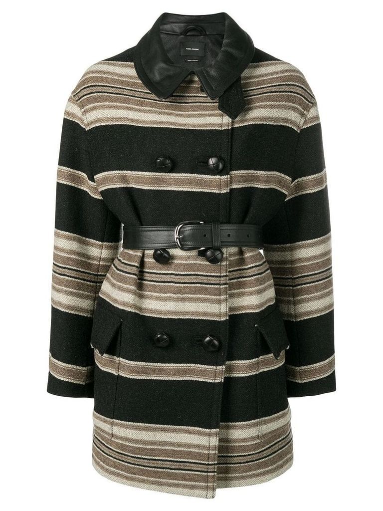 Isabel Marant Hilda striped coat - Black