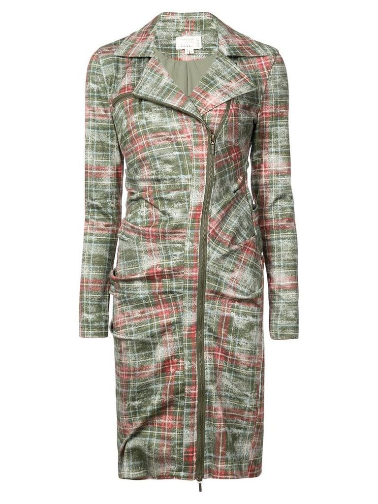 Nicole Miller zipped checked dress - Green
