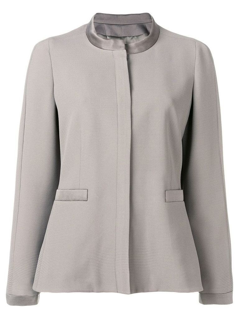 Giorgio Armani round neck fitted jacket - Grey