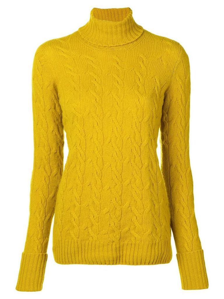 Drumohr cable knit turtle neck sweater - Yellow