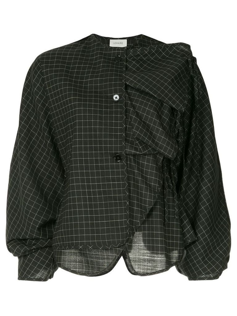 Lemaire ruffled check blouse - Black