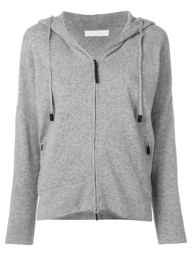 Cruciani zipped hooded sweater - Grey