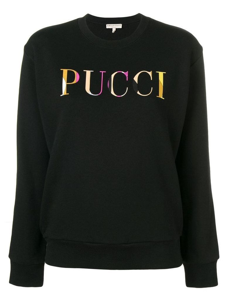 Emilio Pucci Logo Print Jersey Sweatshirt - Black