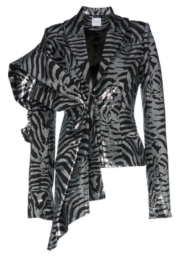 Halpern silk zebra-stripe sequinned jacket - Black