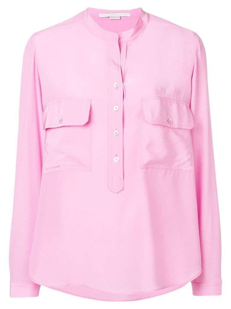 Stella McCartney draped collarless blouse - PINK