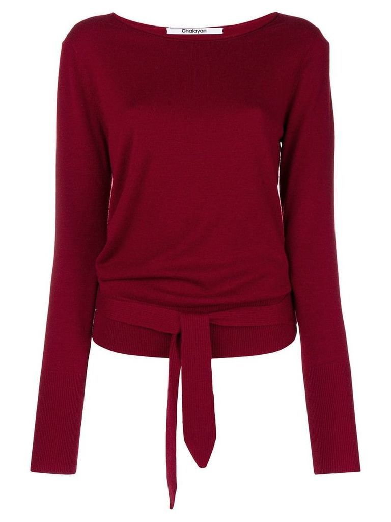 Chalayan back tie jumper - Red