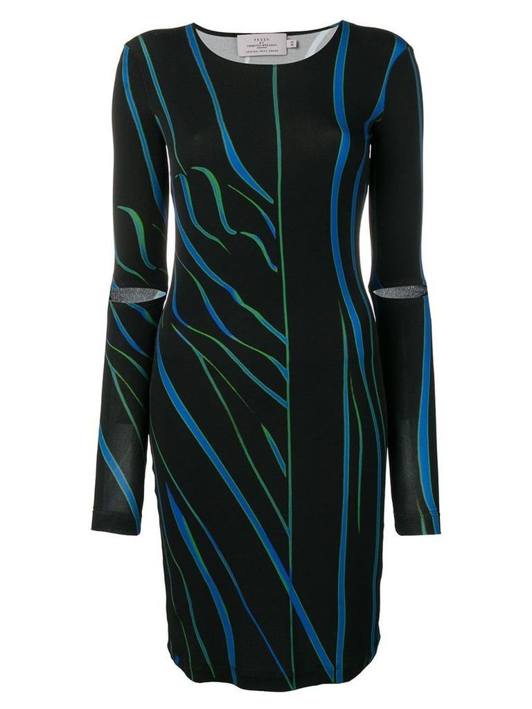 Preen By Thornton Bregazzi distorted stripe fitted dress - Black