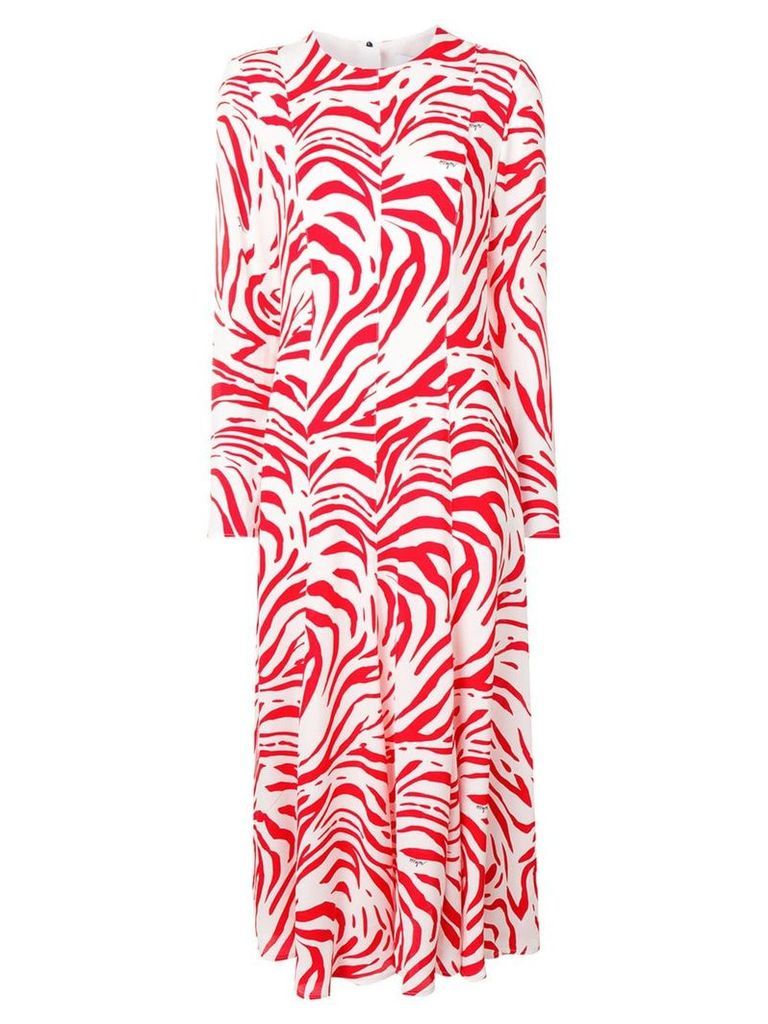 MSGM zebra print long dress - White