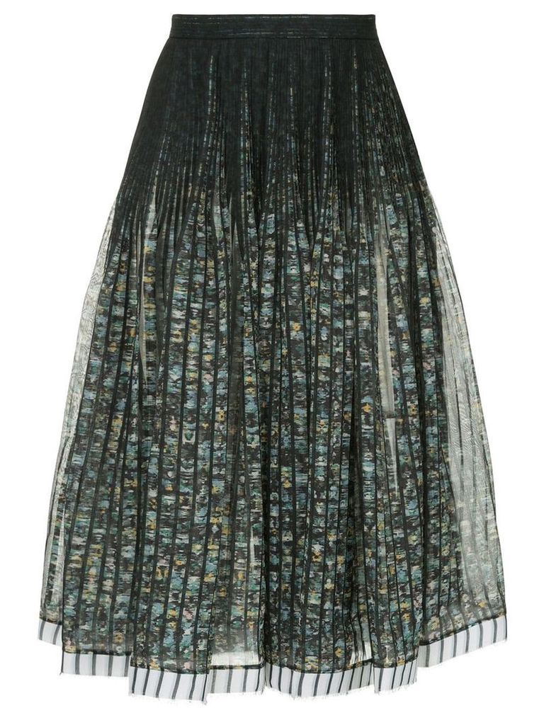 Nº21 floral A-line skirt - Black