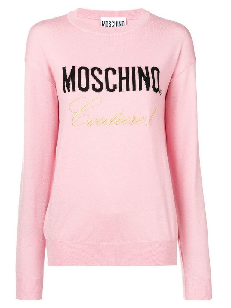 Moschino logo knitted sweatshirt - Pink