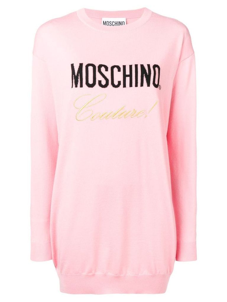 Moschino logo intarsia knitted dress - Pink