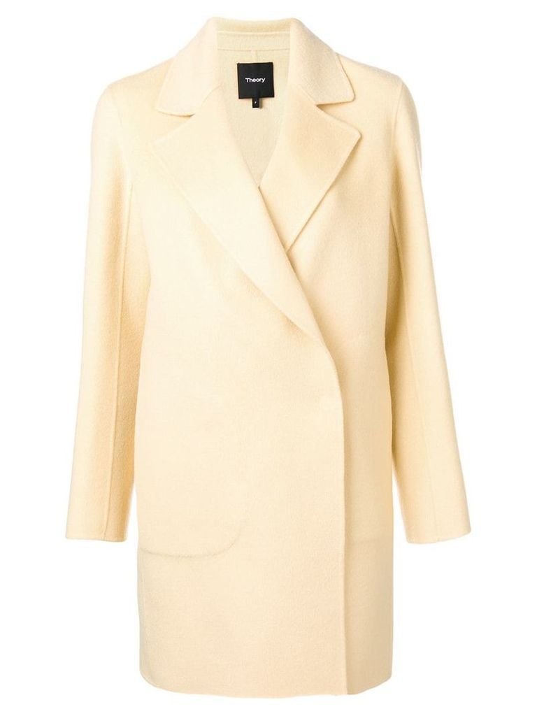 Theory double-breasted fitted coat - NEUTRALS