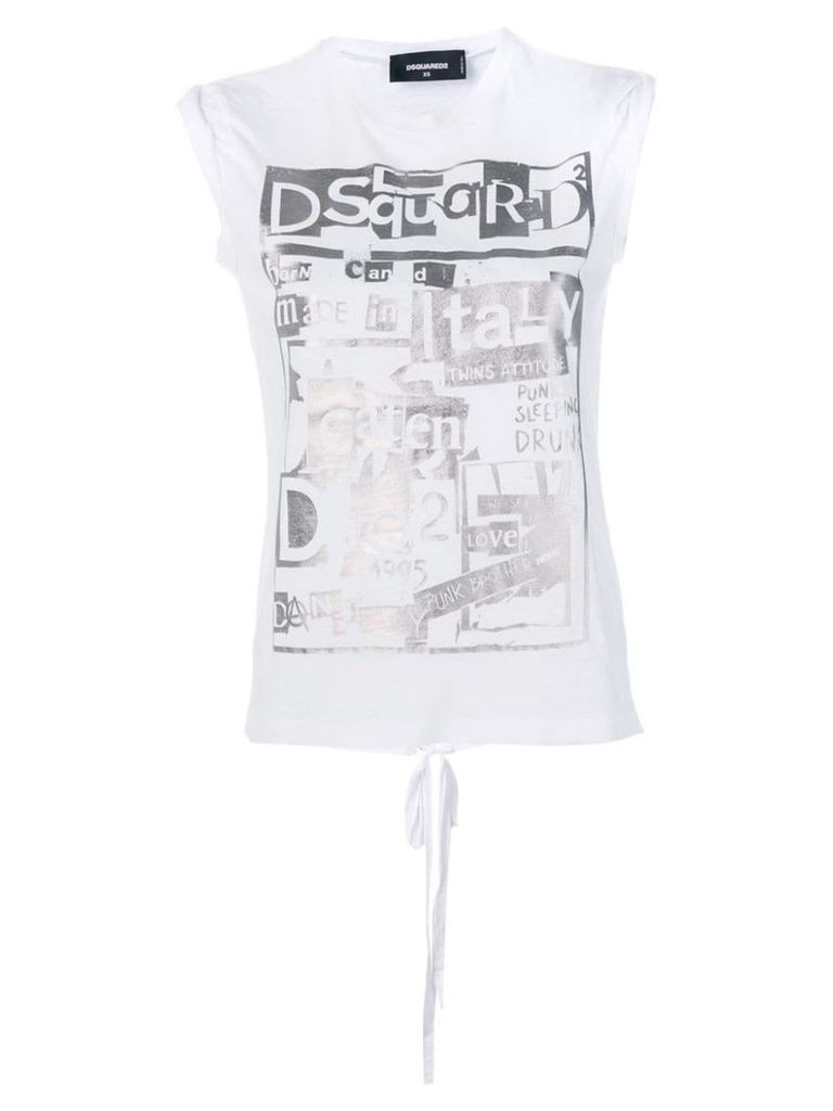Dsquared2 sleeveless logo print T-shirt - White