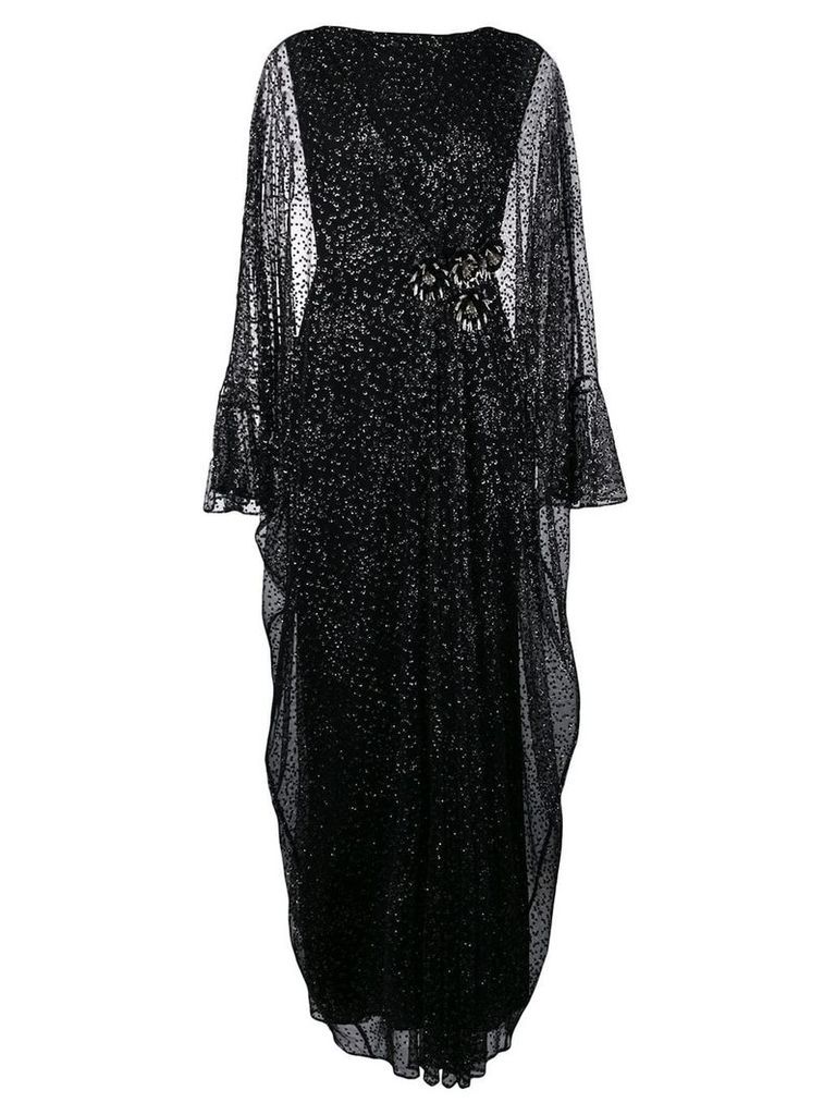 Talbot Runhof metallic long tulle dress - Black