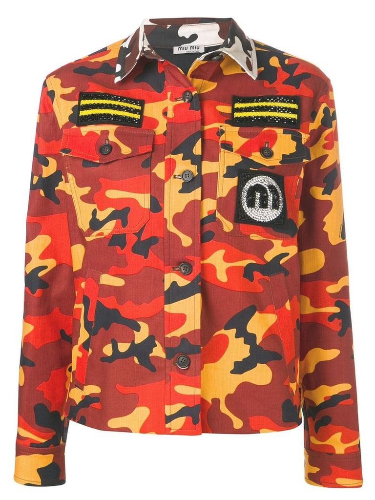 Miu Miu camouflage military jacket - Brown