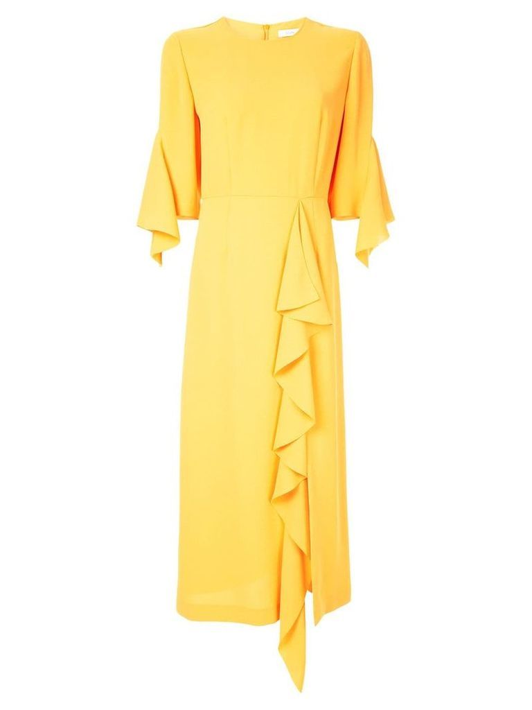 Goen.J ruffle-trimmed dress - Yellow