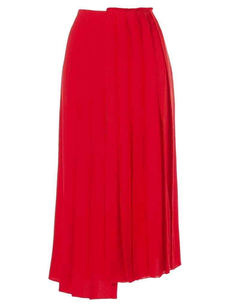 Sonia Rykiel asymmetric pleated skirt - Red