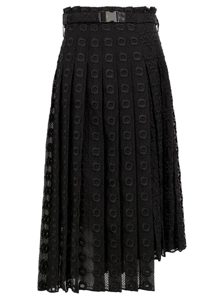 Fendi lace pleated skirt - Black
