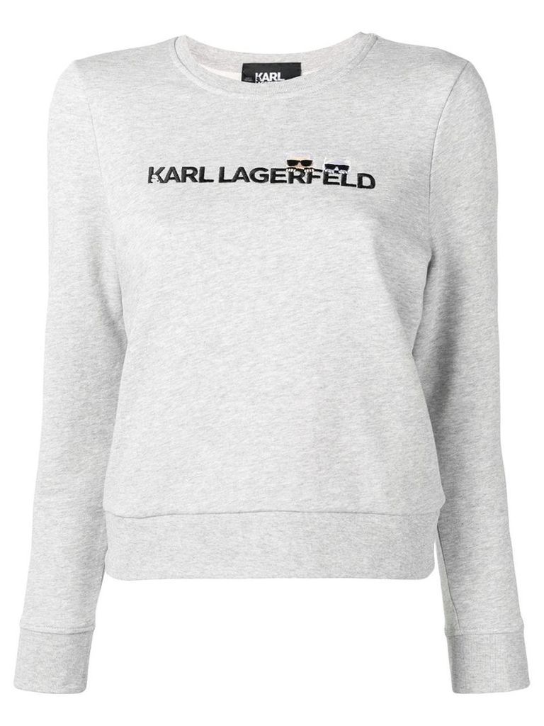 Karl Lagerfeld embroidered logo sweatshirt - Grey