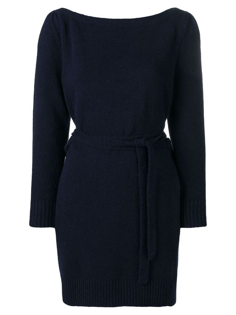 Alexa Chung wrap style knitted dress - Blue
