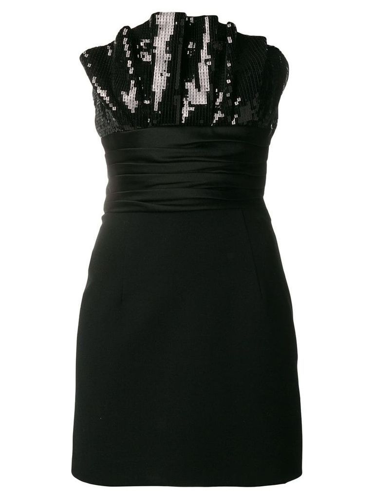 Saint Laurent ruffled bustier mini dress - Black