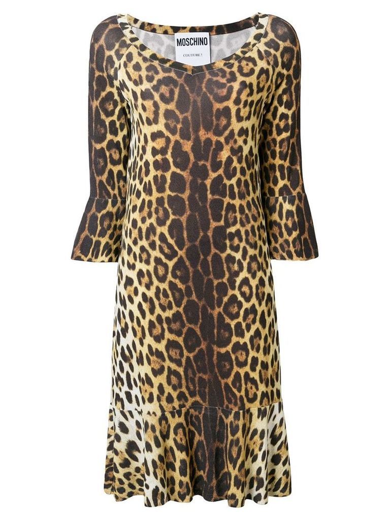 Moschino leopard print midi dress - Brown
