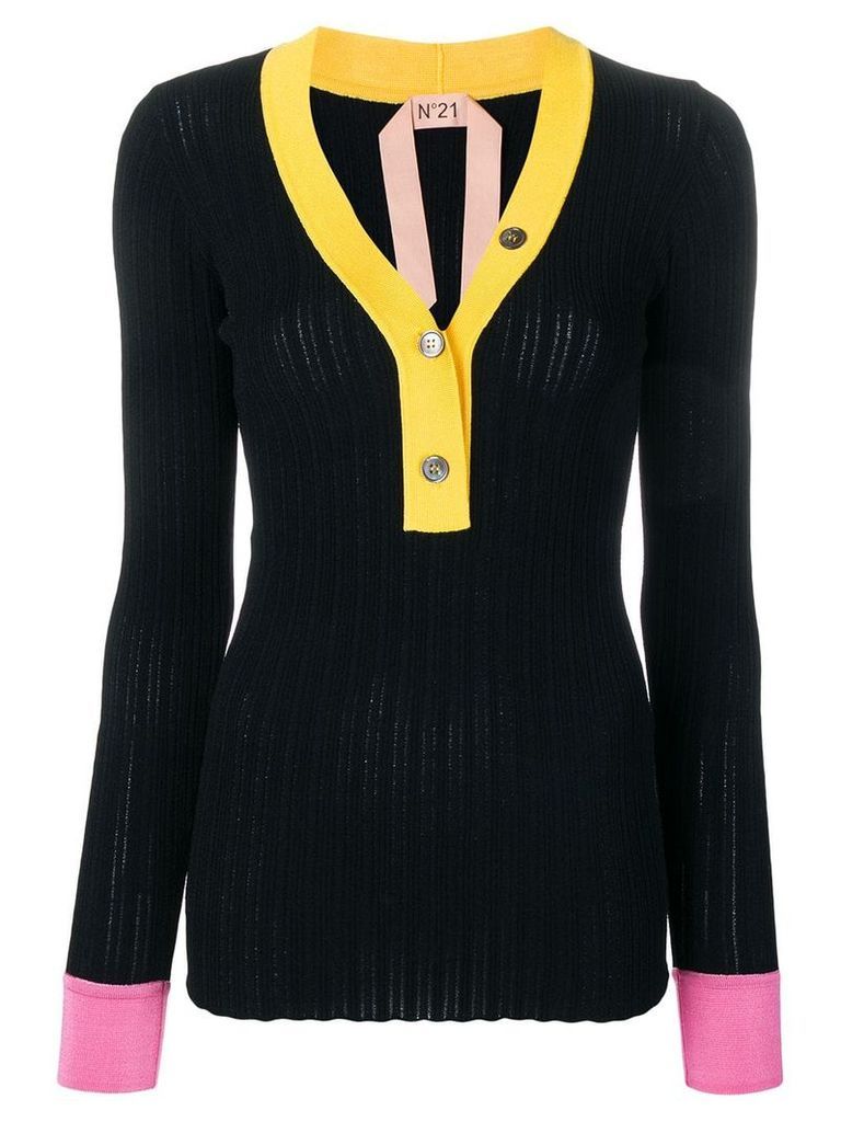 Nº21 colour block sweater - Black