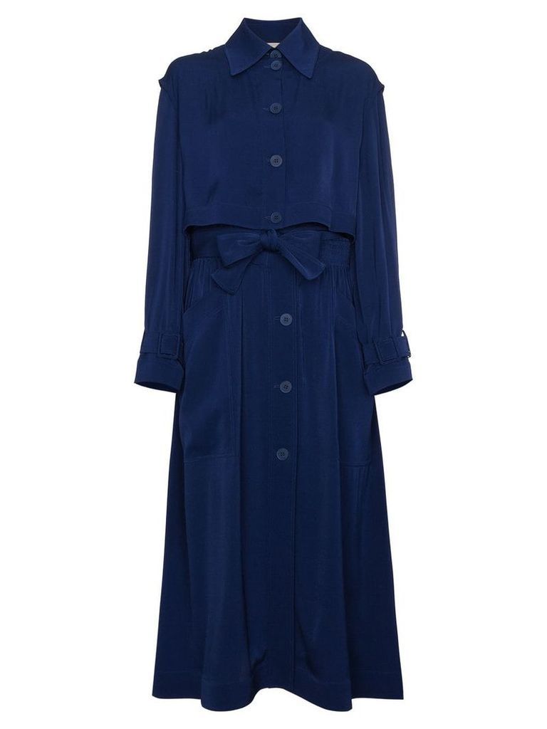 Stella McCartney Elasticated Waist Trench Coat - Blue