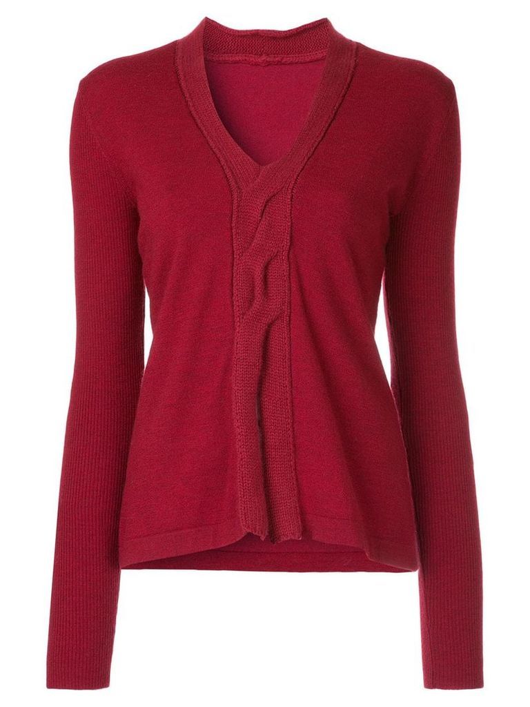 Onefifteen twist front knitted top - Red
