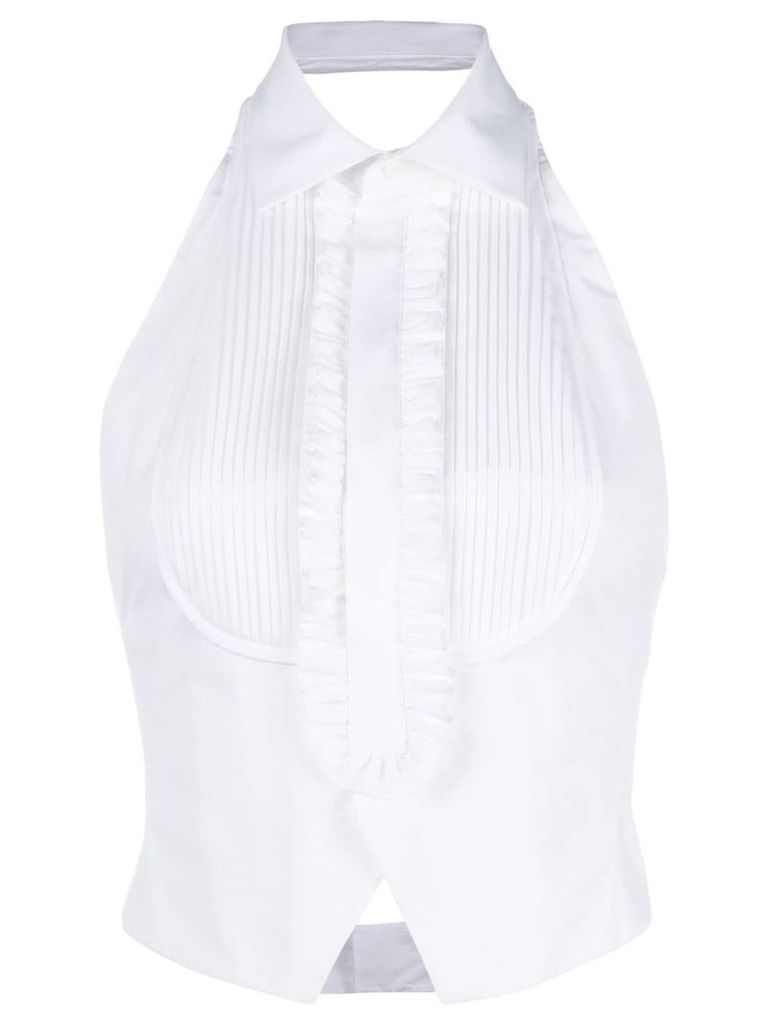 Dsquared2 front bib frill blouse - White