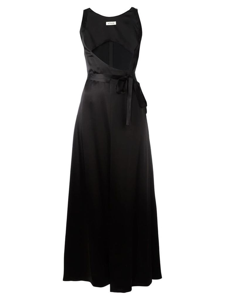 Attico open tie-waist dress - Black