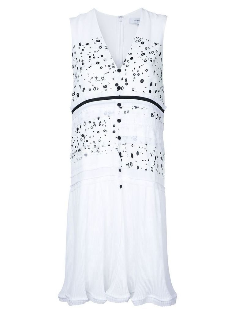 Carven dots print buttoned dress - White