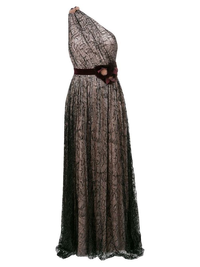 Talbot Runhof laminated dress gown - Black