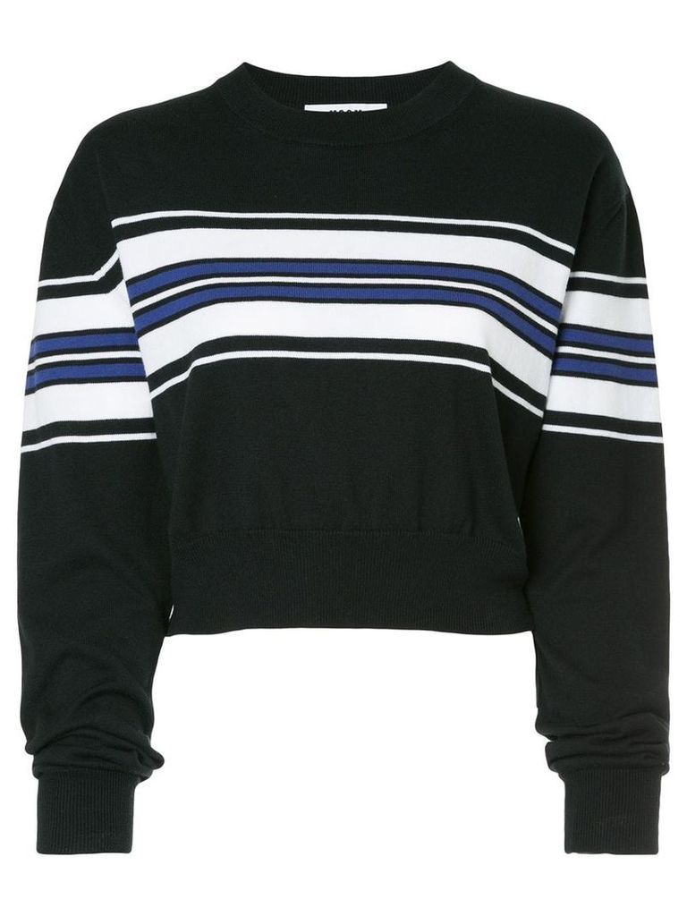 MSGM cropped stripe panel sweater - Black