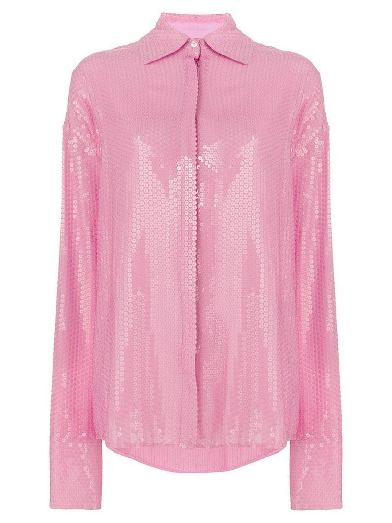MSGM oversized sequinned shirt - PINK