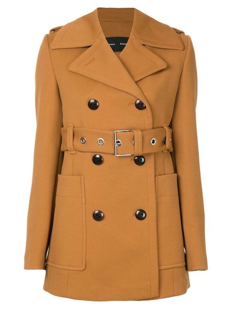 Proenza Schouler Double Breasted Belted Coat - Brown