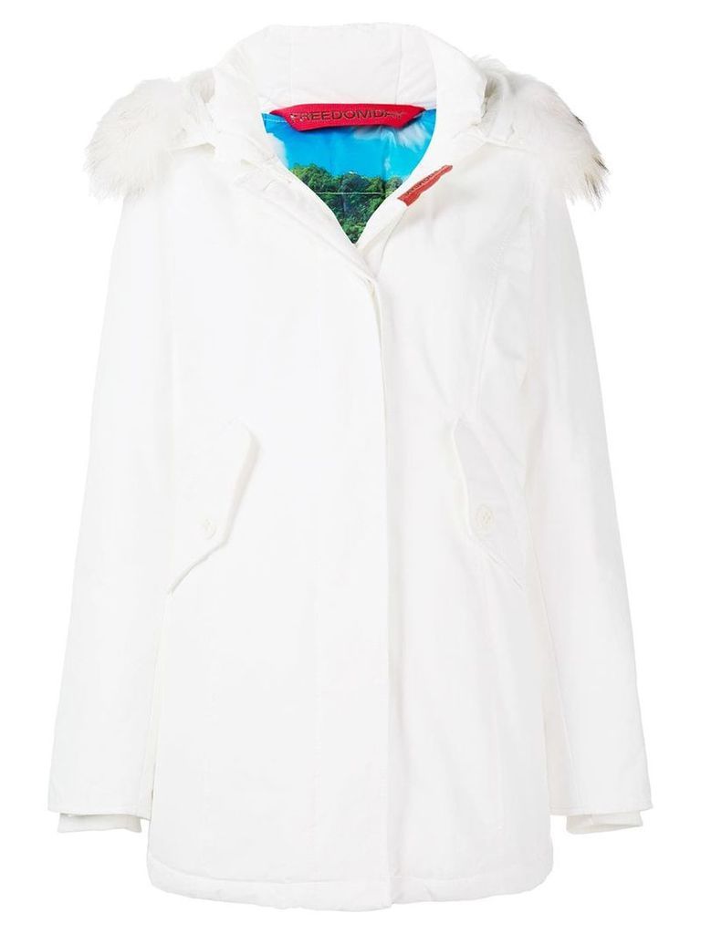 Freedomday feather down hooded coat - White