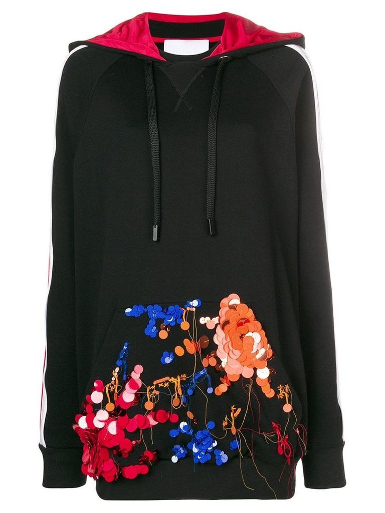 No Ka' Oi embellished pocket hoodie - Black