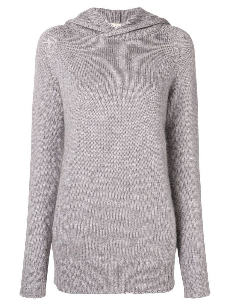 Ma'ry'ya hooded fine knit sweater - Grey