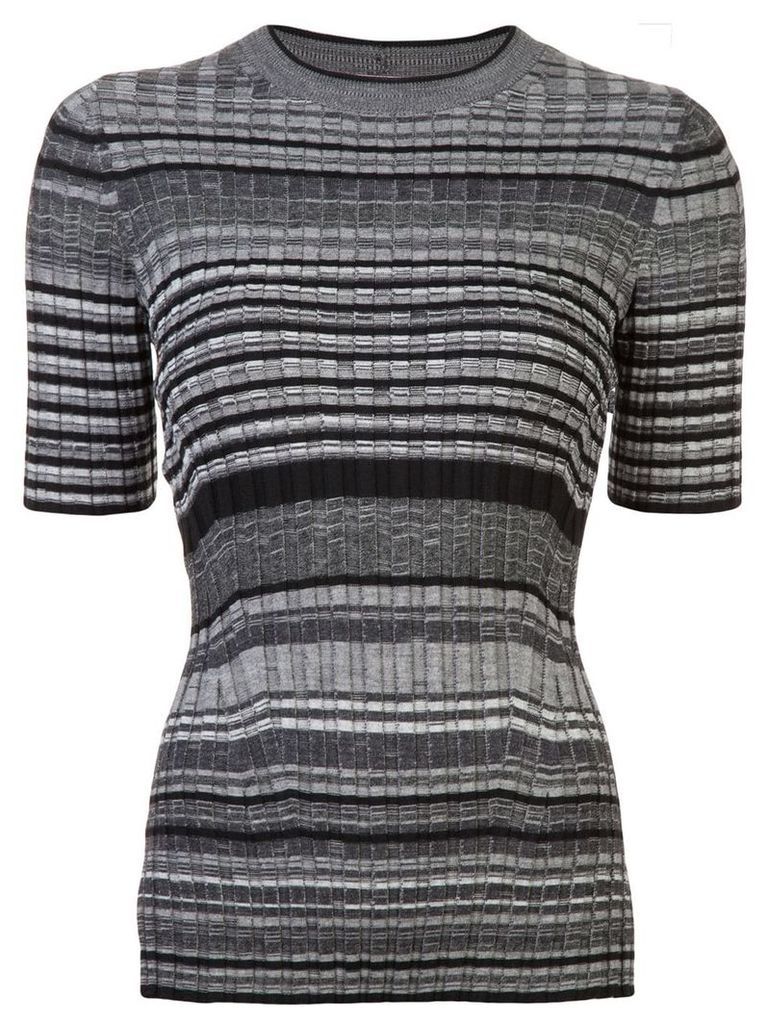 Helmut Lang striped knitted top - Grey