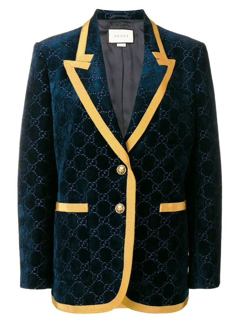 Gucci velvet style blazer - Blue
