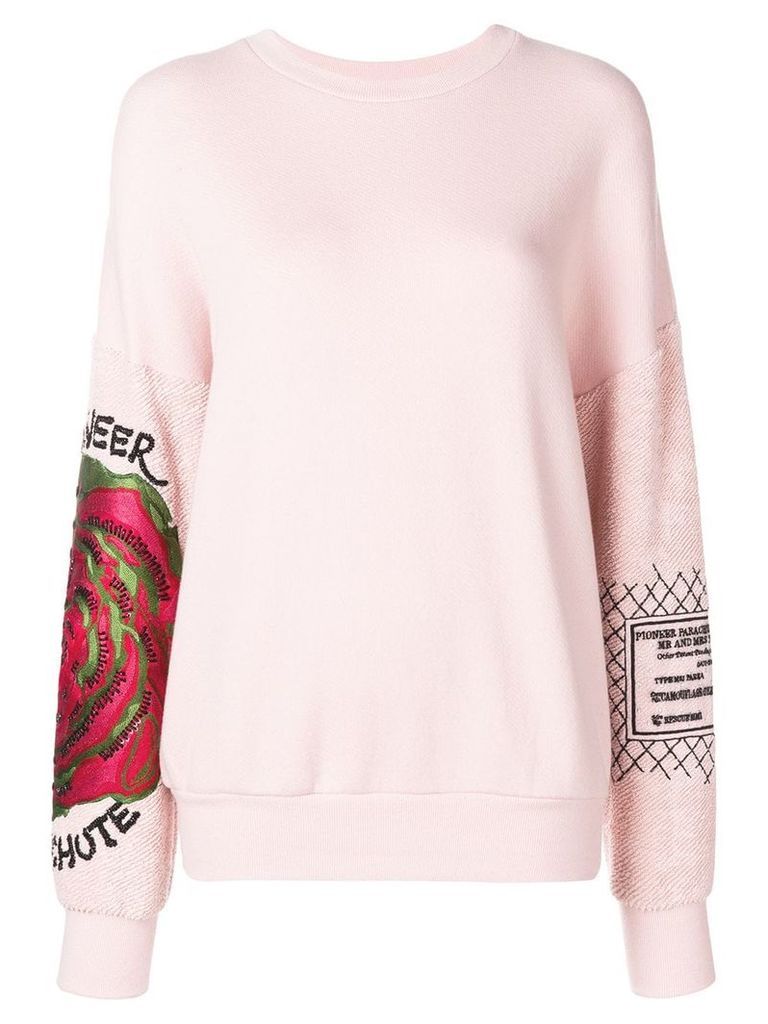 Mr & Mrs Italy embroidered floral sweatshirt - PINK