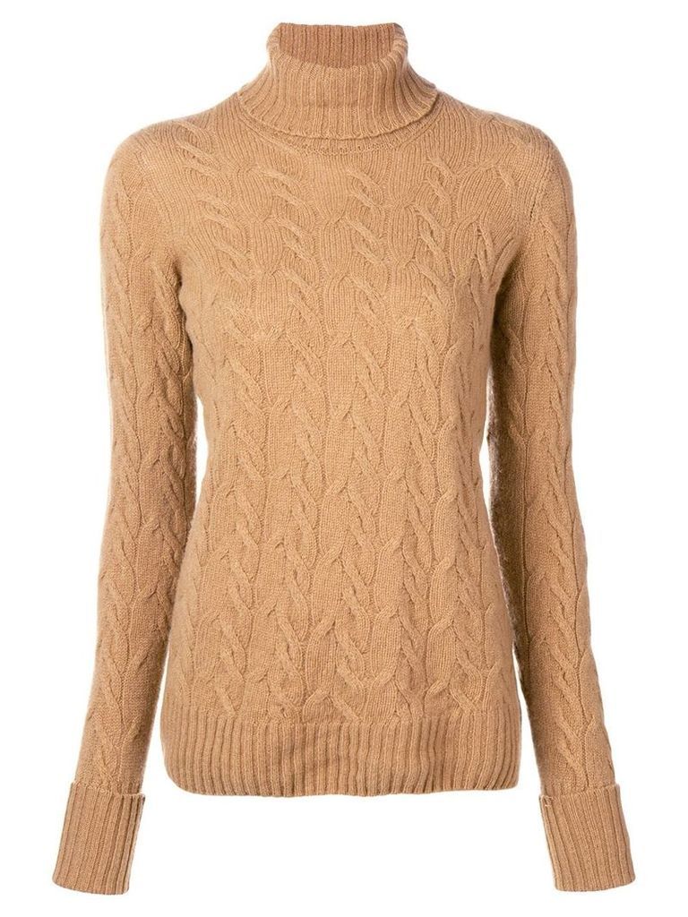 Drumohr cable knit turtle neck sweater - Neutrals