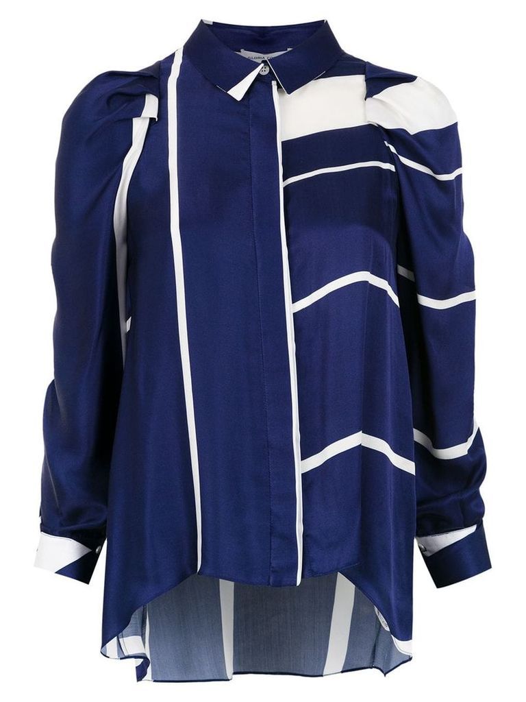 Gloria Coelho striped silk shirt - Blue