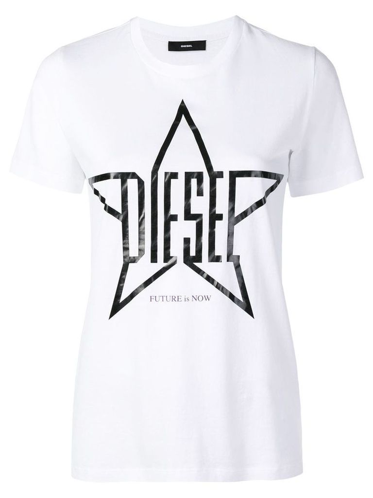 Diesel logo star print T-shirt - White