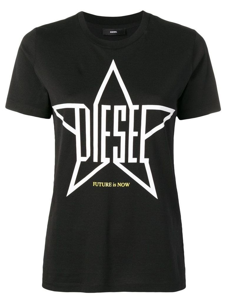 Diesel logo star print T-shirt - Black